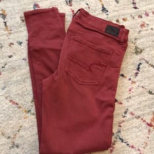 AE red high rise jegging